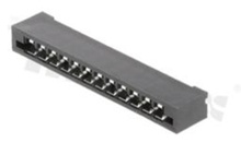 Non-ZIF connector for FFC/FPC; pitch 2.54mm; 12-contacts; THT; top entry
