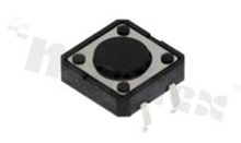 Przełącznik Tact Switch; THT; wymiary korpusu 12.0x12.0; h=4.3mm; pionowy; o sile nacisku 160gf; przycisk okrągły