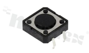 Tact Switch; THT; dimensions 12.0x12.0; h=4.3mm; vertical; operating force 160gf; button: round