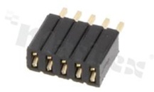 Listwa stykowa do PCB; w rastrze 1.27mm; 1x5 styków; montaż: THT; żeńska; prosta; jednorzędowe