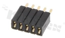 Pin Header; pitch 1.27mm; 1x5pins; assembly: THT; female; straight; single row