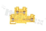 Installation terminal block; 2-level; 4-contacts; for wire 0,5-4mm2; screw terminal; grey; Din rail; 1000v/32A
