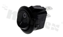 Miniaturowy przełącznik typu Rocker; jednobiegowy; 2-pozycyjny; O: 20.2mm; konektory SPST; przycisk czarny; 6A/250V