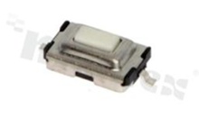 Przełącznik Tact Switch; SMD; wymiary korpusu 3.7x6.1; h=2.5mm; pionowy; o sile nacisku 160gf; przycisk prostokątny