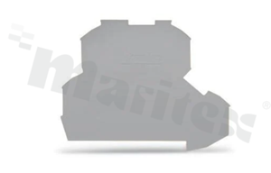 Ścianka końcowa/wewnętrzna do złączy przelotowych serii 2002; grubość 1mm; szara; montaż zatrzaskowy