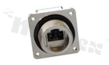 Socket RJ45, female, shielded, class 5E, screw, IP67
