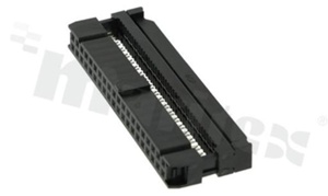 IDC connector; pitch 2.54mm; 40-contacts; female; for ribbon cable AWG#26-#28