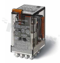 Przekaźnik elektromagnetyczny; prąd znamionowy 7A; napięcie cewki 24VDC; cztery styki przełączne (4P); moc cewki 1W; 7A/30VDC, 7A/250VAC