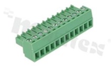 Listwa zaciskowa rozłączalna; w rastrze 3.81mm; 12-torowa; żeńska; na przewód 1.5mm2 (28-16AWG); kierunek wtykania równoległy do osi przewodu; styki z fosforobrązu; mosiężna klatka przewodu; UL 300V/8A