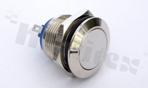 Push button switch; monostable; 19mm; screw terminals; nickled; IP65