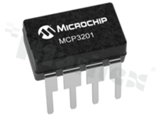 Przetworniki analogowo cyfrowe - ADC; MICROCHIP; MCP3201-BI/P; SPI, Serial; 2.7 V - 5.5 V; Through Hole; 1