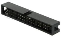 Full shrouded header for PCB; pitch 2.54mm; 40-contacts; THT; male; top entry