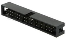 Full shrouded header for PCB; pitch 2.54mm; 40-contacts; THT; male; top entry