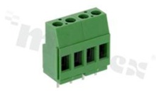 PCB terminal block; pitch 5.0mm; 4-ways; vertical; wire range 2.50mm2 (AWG 26-12); with screws for a flat screwdriver; rising clamp type; brass cage; green color; UL 300V/20A