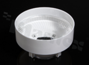 Soczewka do diod LED COB; kąt rozsyłu: 10 do 18 stopni FWHM; ilość diod: 1; rozmiar: okrąg 70mm; wysokość: 41.5mm; rodzaj materiału: PMMA; PC; sposób mocowania: gniazdo