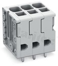 Listwa zaciskowa do PCB; przewód-płytka; na przewód 0.2 - 6.0 mm2 (24-10AWG); raster 5.0 mm; 3-torowa.; kąt ułożenia przewodu względem płytki: 90; Push-in; szary; 300V/26A