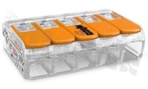 Szybkozłączka instalacyjna; 5-torowa; zacisk sprężynowy; przekrój przewodu 0.2-4mm2; UL: 20A/600V