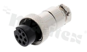 Microphone plug; 7 contacts; Female; straight; for cable
