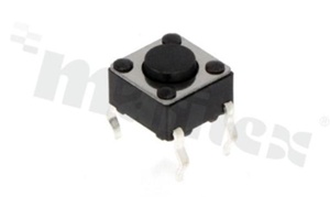 Tact Switch; THT; dimensions 6.0x6.0; h=4.3mm; vertical; operating force 160gf; button: round