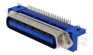 Centronics connector; male; 50-pins; right angle