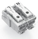 Installation terminal block; 2-ways; 10-clamps; for wire 0.5-2.5mm2 (22-14AWG); without PE contact; white; 500V/24A