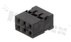 Crimp Terminal Housing; pitch 2.00mm; 2x3 pins; assembly: for cable; female; double row