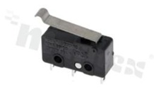 Miniaturowy mikroprzełącznik z dźwignią z rolką; SPDT; montaż: THT; 5A/125V AC.