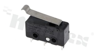 Miniature Micro switch with roller lever; SPDT; PCB type; 5A/125V AC.