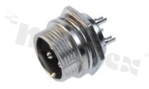 Microphone socket; 4 pins; male; for panel 