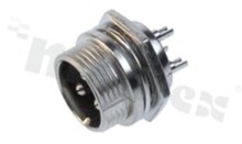Microphone socket; 4 pins; male; for panel 