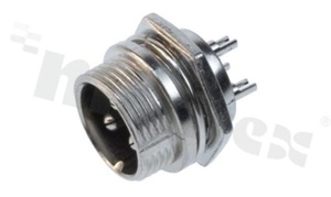 Microphone socket; 6 pins; male; for panel
