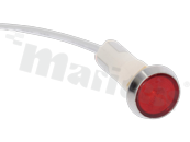 Lampka sygnalizacyjna; 10mm; wyprowadzone przewody; plastik; podświetlenie czerwone; LED 110V