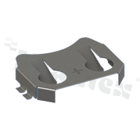 Battery holder; positive contact; ultra low profile; BR2016, DL2020, CR2025, CR2032; cell size 20mm; SMT