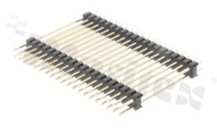Listwa stykowa do PCB; w rastrze 2.54mm; 2x20 styków; montaż: THT; męska; prosta; dwurzędowa; 2-poziomowa; 3.0/28.0/6.0mm
