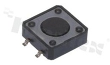 Przełącznik Tact Switch; SMD; wymiary korpusu 12.0x12.0; h=4.3mm; pionowy; o sile nacisku 260gf; przycisk okrągły
