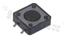 Przełącznik Tact Switch; SMD; wymiary korpusu 12.0x12.0; h=4.3mm; pionowy; o sile nacisku 260gf; przycisk okrągły