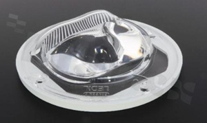 Lens for LED COB; angle: asymmetric; Number of LEDs: 1; Dimensions: round 90mm; Height: 19.3mm; meterial: silicone; Fastening: screw