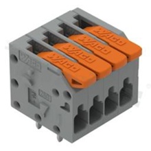 Listwa zaciskowa do PCB; przewód-płytka; na przewód 0.14 - 2.5 mm2; raster 3.5 mm; 4-torowa; 4 zaciskowa; Push-in; szary; 300V/10A