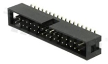 Full shrouded header for PCB; pitch 2.54mm; 34-contacts; SMD; male; top entry