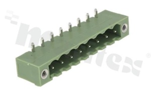 Listwa zaciskowa rozłączalna; w rastrze 5.08mm; 8-torowa; męska; kątowa; z zaczepem śrubowym; UL 300V/12A