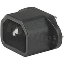 Connector: AC supply; male; straight; for panel-screw; terminals 4.8x0.8mm; 10A/250VAC