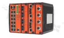 Industrial 14-port managed Gigabit Ethernet switch with 12x10/100/1000Base-T(X) and 2x100/1000Base-X; SFP socket; 3 slots; operating temperature -40+75 deg.C; supply 12...48VDC; DIN