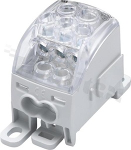 DIN rail terminal block; universal block; grey; single-pole; 25mm2; Al/Cu; 1000V AC DC/ 164A