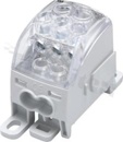 Złączka na szyne DIN; blok rozdzielczy uniwersalny;szary; jednobiegunowy; 25mm2; Al/Cu;1000V AC DC / 164A