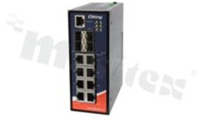 Switch przemysłowy Gigabit; zarządzalny; 8 portów 10/100/1000Base-T(X) RJ45 i 4 porty 100/1000Base-X SFP; temp. pracy: -40+75 st.C; zasilanie redundantne 12...48VDC; montaż na szynie DIN