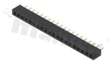 Listwa stykowa do PCB; w rastrze 2.00mm; 1x20 styków; montaż: THT; żeńska; prosta; jednorzędowe