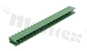 Pluggable terminal block; pitch 5.00mm; 22-ways; male; straight pin header; opened type; UL 300V/16A; TUV:320V/20A