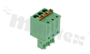 Listwa zaciskowa rozłączalna; w rastrze 3.81mm; 3-torowa; żeńska; na przewód 1.50mm2 (28-16AWG); kierunek wtykania równoległy do osi przewodów; z zaciskiem sprężynowym; styki z fosforobrązu; stalowa klatka; UL 300/8A TUV 250/12A