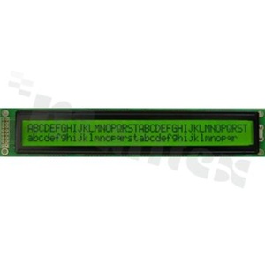 Display LCM; LCD character; 40x2 chars; STN yellow-green Y/G with LED backlight yellow-green Y/G; viewing angle 6:00;