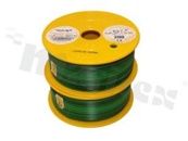 Przewód pojedynczy LGY/H05V-K; z wielodrutową miedzianą żyłą; zielony/czarny; przekrój 0.35mm2; AWG 22; 500V; -40+105 st.C; 200m.